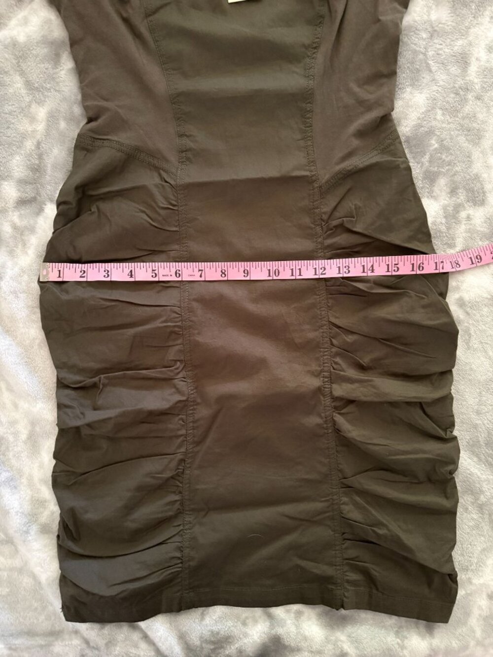 NWT XCVI Wearables Raymond Sleeveless Ruched Dress Olive Green Size Small - Picture 9 of 10